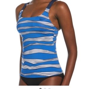 Nike Swim Top‎ Royal Blue/Navy/White Stripe Tankini NWT